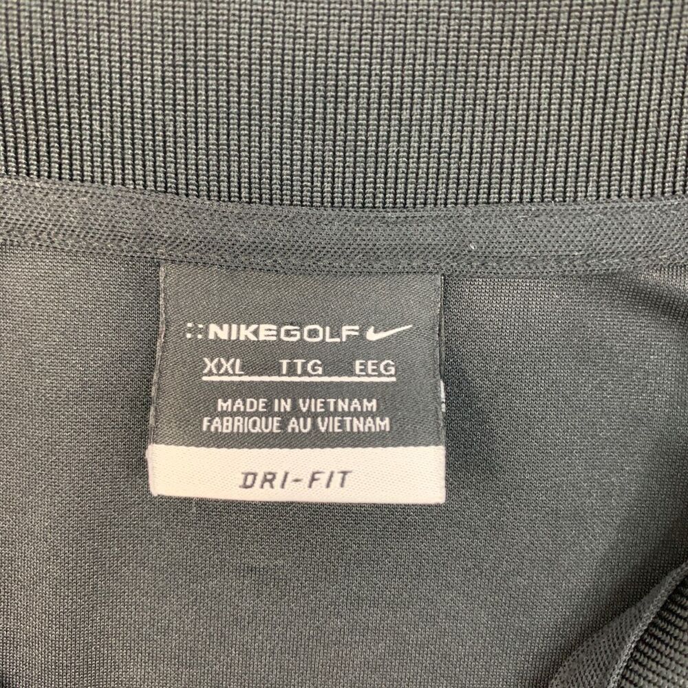 Nike Polo Shirt Mens XXL 2XL Black Golf Dri Fit Micro Pique Performance - Picture 5 of 16